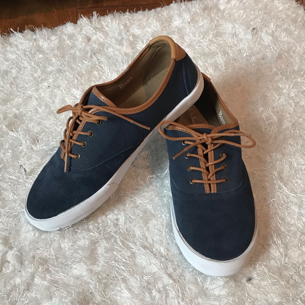 Blue suede sneakers